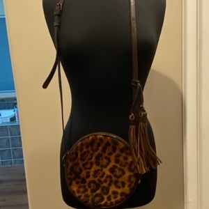 Real leather and fur hair purse